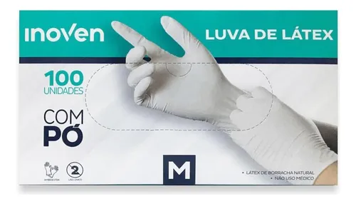 comprar Luva De Látex Branca Com Pó Inoven Tamanho M