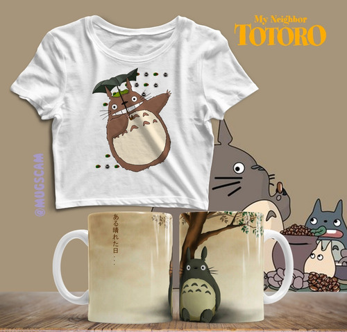 Imagen 6 de 10 de Plantillas Tazas Polos Estudio Ghibli Sublimación Mockup