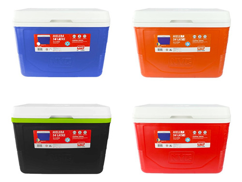 Hielera Gran Capacidad De Enfriamiento 54 Latas 45 Litros Color Color Al Azar