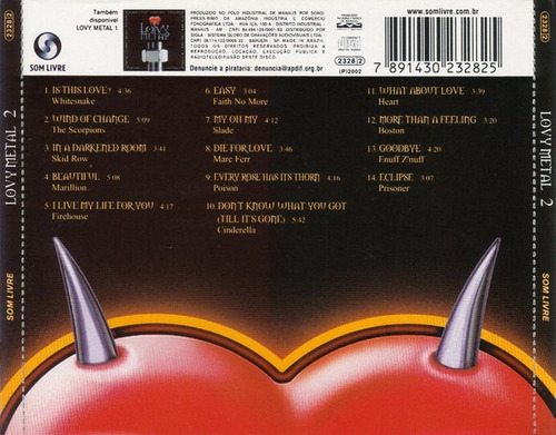 Imagem 2 de 2 de Cd Lovy Metal 2 Ed. Br 2002 Comp Various Clássicos Do Metal