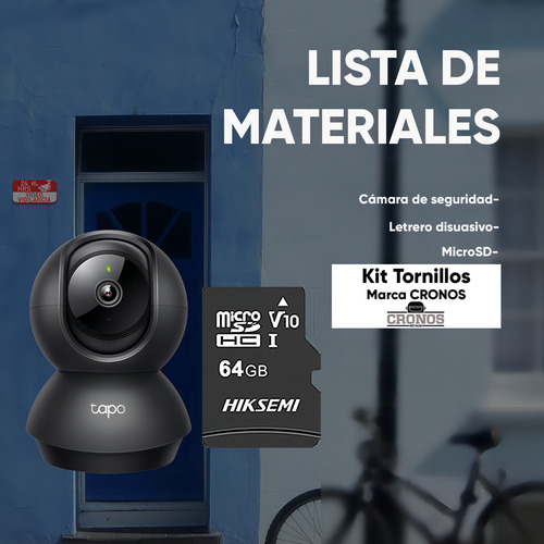 Tapo & Cronos Cámara De Seguridad Para Interiores Tapo-c211-plus-64 + Microsd 64gb Definición 2k 360° Detección De Movimiento Y Llanto De Bebé Audio Doble Vía Modo Privacidad Control Por Voz Cctv