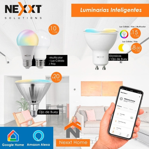 Focos Led Wifi Cinta Led Rgb Luces Inteligentes Tuya Nexxt