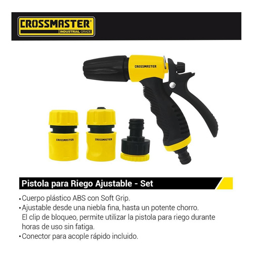 Imagen 2 de 3 de Set Riego Ajustable Con Conector Acople Rápido Crossmaster