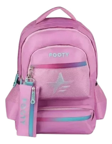 Mochila Espalda Footy 18 Big Kids Star + Cartuchera Escolar