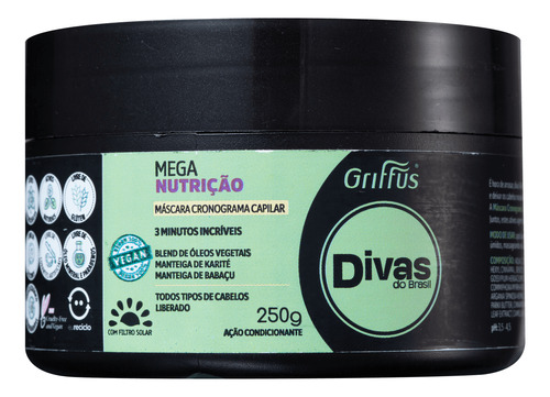 Griffus Divas Do Brasil Mega Nutrição - Máscara Capilar 250g