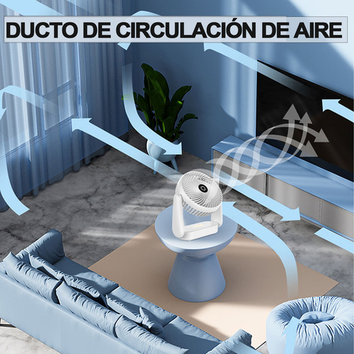 Ventilador De Escritorio Portátil 3 En 1 Con Luz Led Y Carga