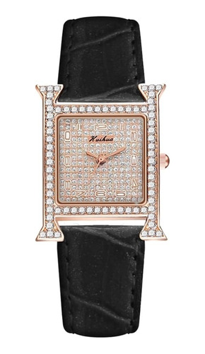 Reloj De Pulsera  Cuadrado Con Pedrería Reloj  Para Mujer