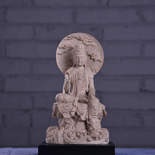 D Escultura Estátua De Buda De Arenito Esculpida À Mão Para