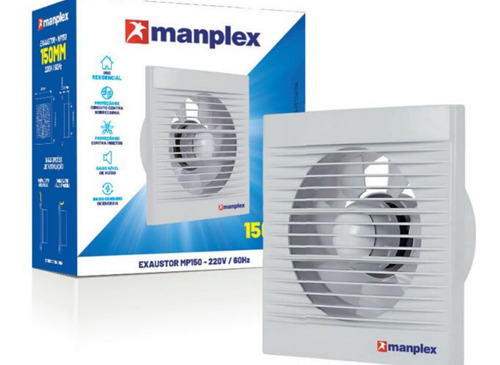 Exaustor Residencial De Banheiro Manplex 15cm - 18w 220v Cor Branco