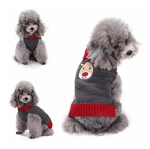 Delifur Suéter Feo De Navidad Para Perro, Lindo Reno, Ropa D