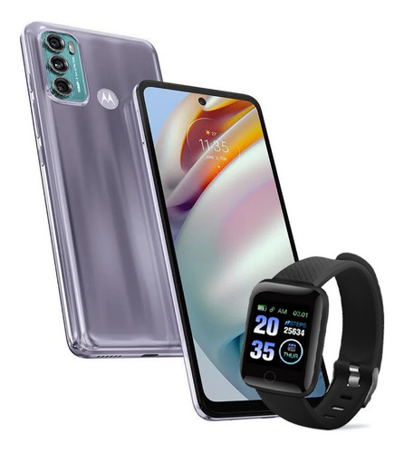 Imagen 1 de 5 de Moto G60 128 Gb Plata 6 Gb Ram 128gb + Smartwatch De Regalo