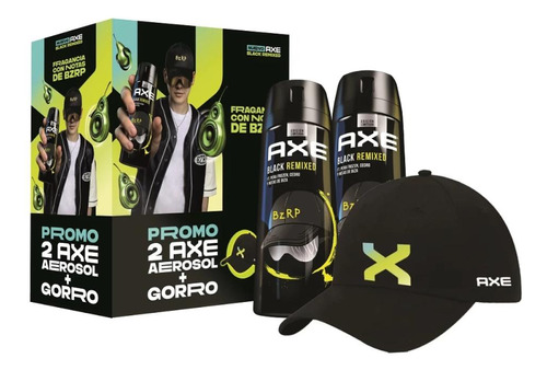 Desodorante Aerosol Axe Black Remix Bzrp 97grs 2 Uds.+ Gorro
