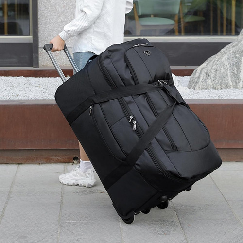 Maleta De Viaje 71 Cm Mochila Con Ruedas Giratorias Negra