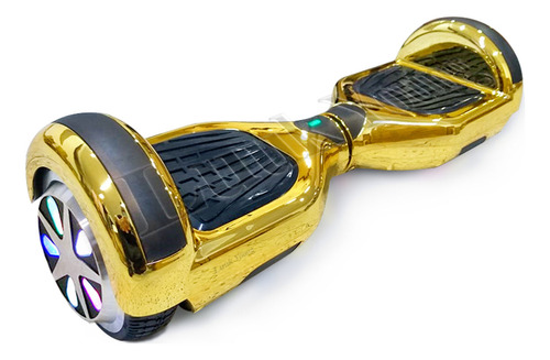 6 Polegadas Hoverboard Skate Eletrico Infantil Criança Bluetooth Bivolt Com Leds Colorido Roda Overboard Luuk Young Cor Dourado Cromado