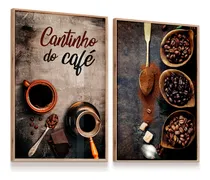 Comprar Quadro  Vidro Cantinho Do Café Coffee Grãos Xícara 63x83 Cd