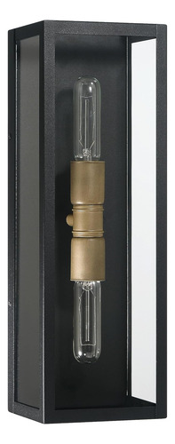 Lámpara Minimalista De Metal Y Vidrio Para Exteriores