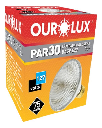 Ourolux - Lampada Halogena Par30 75w 127v E27 Branco Quente