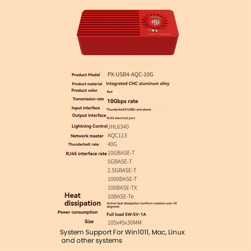 Para Tarjeta Thunderbolt 10g Ethernet Px Usb4 A 10g Ethernet