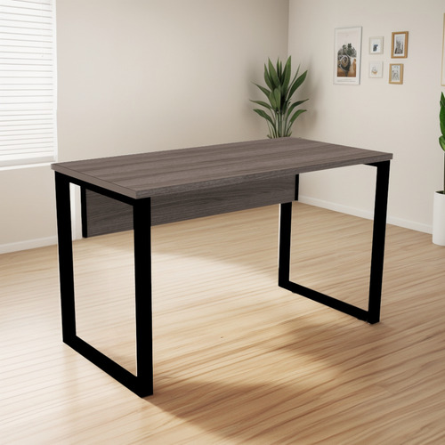 Mesa P/ Escritório 170x70 Pandin P25tub - Walnut/preto Walnut/preto
