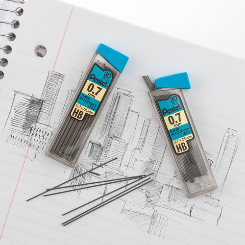 Repuesto Mina Pentel Super Hi-polymer 0.76 Mm Gris