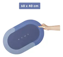 Comprar Pack2 Tapete Forma Ovalada En Azul Acero Y+papel De Regalo