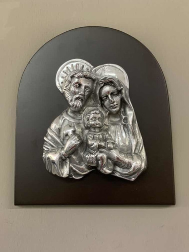 Sagrada Familia Imagen Sobre Madera Mdf 25 X 21 Cm Pewter