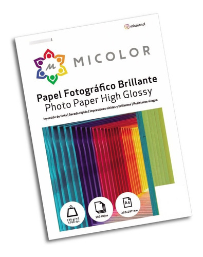 Papel Fotográfico Brillante A4 135g 100 Hojas