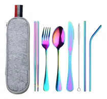 Comprar Juego De Vajilla Portátil De 8 Piezas, Vajilla De Acero Inox