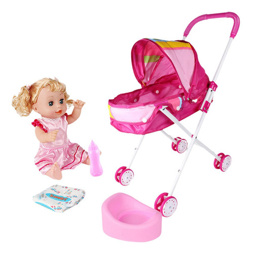 Cochecito De Muñeca Y Biberón Para Cama De Pañales, 5