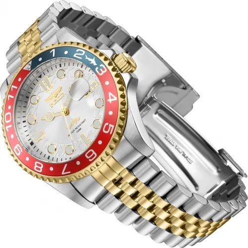 Reloj pulsera Invicta Pro Diver 30022 de cuerpo color plateado, analógico,  para hombre, fondo oro, con