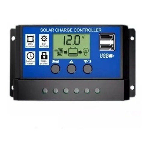 Controlador Carga Painel Solar 30a Usb 12/24v Pwm