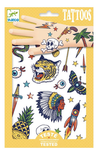 Tatuajes Temporales +50 Stickers Metálicos Bang Bang Djeco