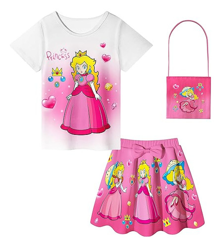 Vestido Princesa Para Niñas Pequeñas Camiseta Falda Disfraz