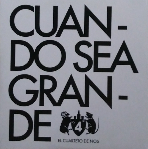 Cd Cuarteto De Nos Cuando Sea Grande Single Difusión