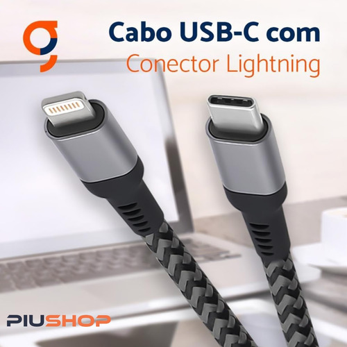 Cabo Usb-c Com Conector Lightning Geonav 1,5m Liuc01