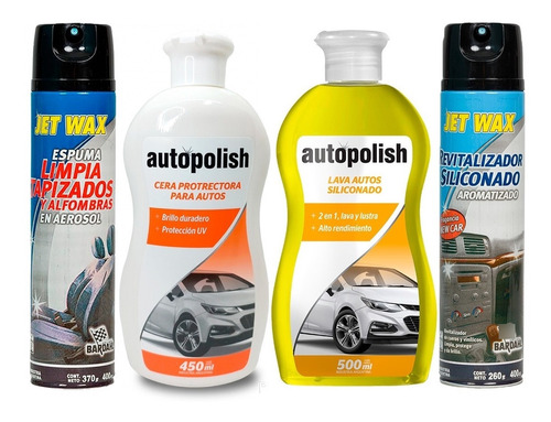 Kit Lavado Auto Moto En Casa Premium X 4 Productos