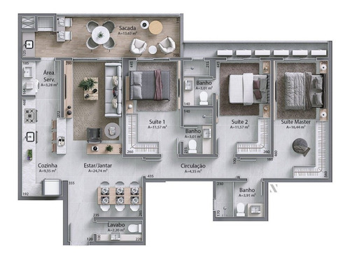 Imagem 6 de 15 de Apartamento - Kobrasol - Ref: 11645 - V-11645