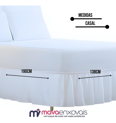 Saia Box Para Cama Casal Padrão Franzida - Promoção
