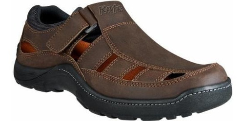 Sandalia Huarache De Hombre, Junior, Cafe, De Velcro, Ligera