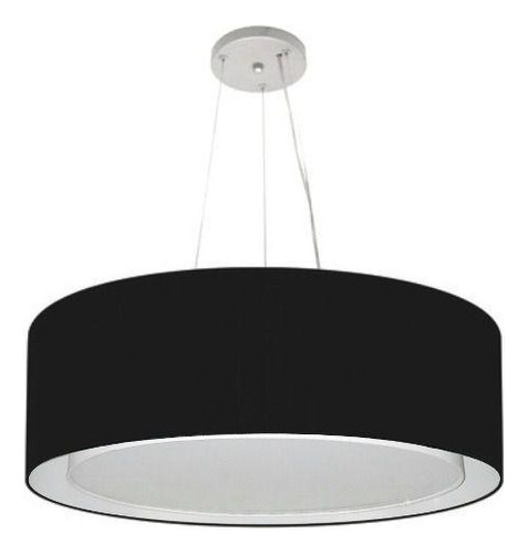 Lustre Pendente Cilíndrico Duplo Md-4125 60x25cm Preto