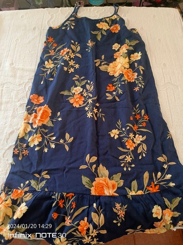 Vestido Flores Azul 