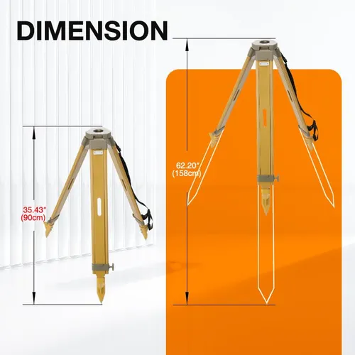 Dmiter Tripode De Madera De Topografia - Resistente Y Ajusta