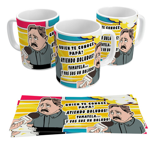 Taza Atiendo Boludos Comic Edicion Art 03 Blanco Atiendo Boludos