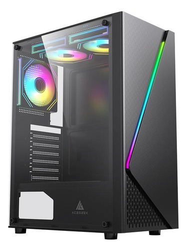 Gabinete Gamer Acegeek Lumix Midtower Lateral De Vidro Preto