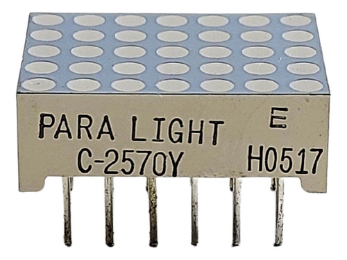Matrix De Pontos 5x7 Catodo Comum Led Amarelo C-2570y Amarelo