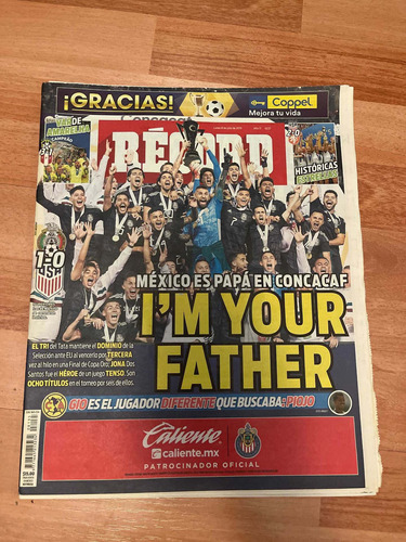 Periódico Récord Mexico Papa En Concacaf Y Brasil Campeón