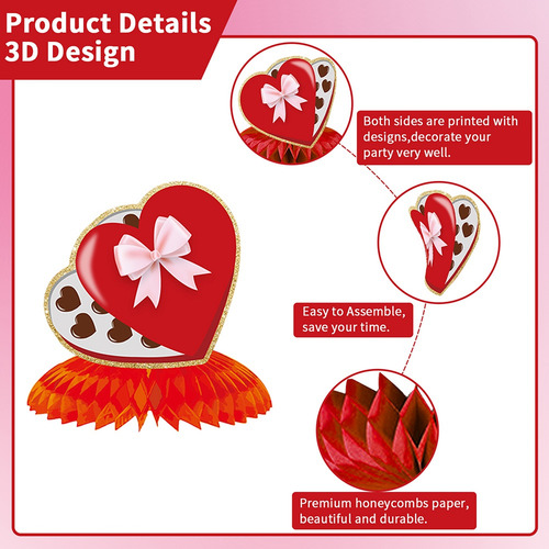 Centro De Mesa Vintage Con Forma De Corazón De Papel 3d Para