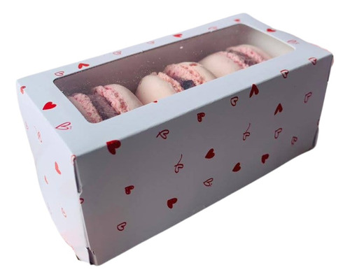 Caja Servipack Para 4 Macarons San Valentin X 25 Und