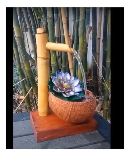 Fuente Cascada De Bambu Y Coco, Usb