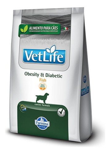 Ração Cães Ad Obesos Ou Diabéticos M/g Peixe Vet Life 2kg